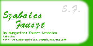 szabolcs fauszt business card